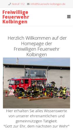 Vorschau der mobilen Webseite www.feuerwehr-kolbingen.de, Freiwillige Feuerwehr Kolbingen