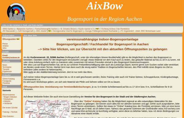 Vorschau von www.aixbow.de, Bogenschießen in der Region Aachen