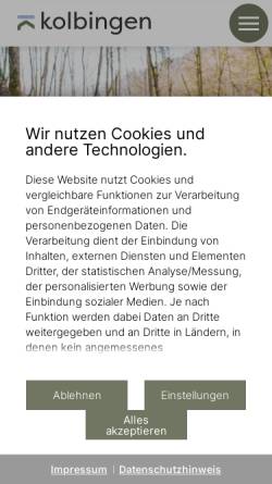 Vorschau der mobilen Webseite www.kolbingen.de, Kolbingen