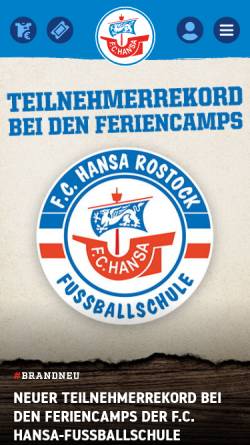 Vorschau der mobilen Webseite www.fc-hansa.de, FC Hansa Rostock