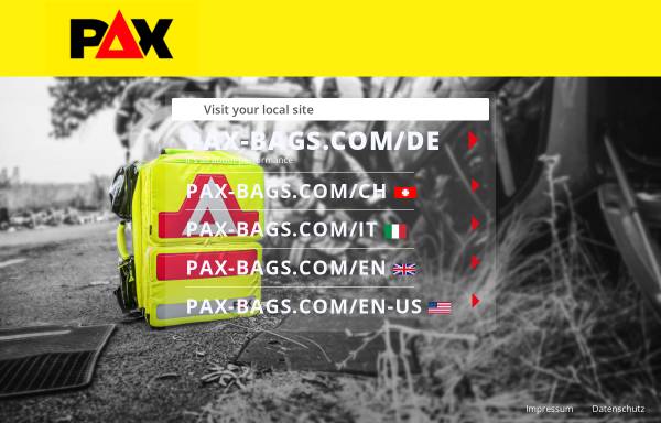 Vorschau von www.pax-bags.de, X-CEN-TEK GmbH & Co. KG
