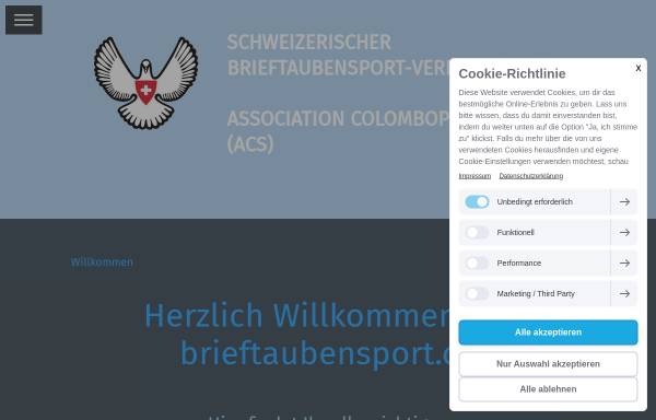Vorschau von www.brieftaubensport.ch, Schweizerischer Brieftaubensport-Verband