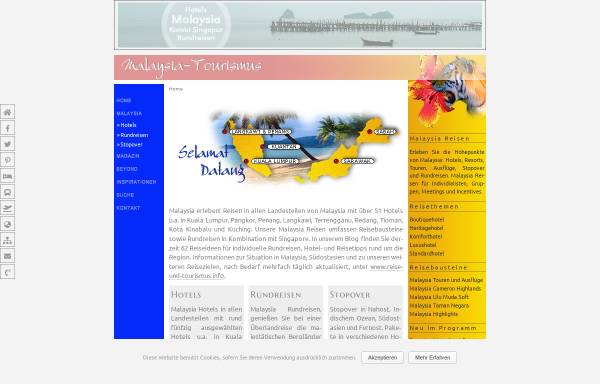 Vorschau von www.malaysia-tourismus.de, Informations- und Reiseportal rund um Malaysia
