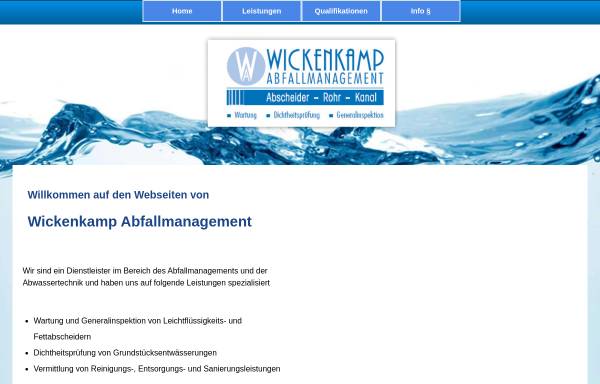 Vorschau von www.ohv-abfall.de, Abfallmanagement Wickenkamp