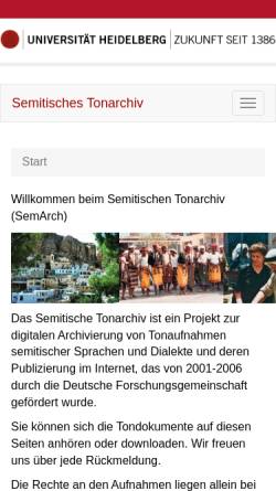 Vorschau der mobilen Webseite www.semarch.uni-hd.de, SemArch - Semitisches Tonarchiv
