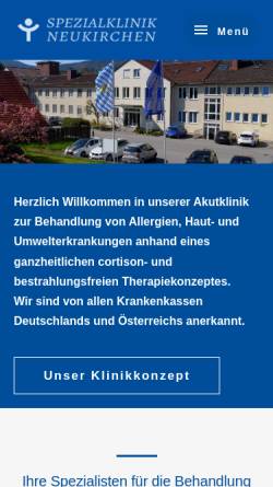 Vorschau der mobilen Webseite www.spezialklinik-neukirchen.de, Spezialklinik Neukirchen