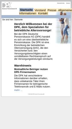 Vorschau der mobilen Webseite www.deutsche-pensionskasse.de, DPK Deutsche Pensionskasse AG