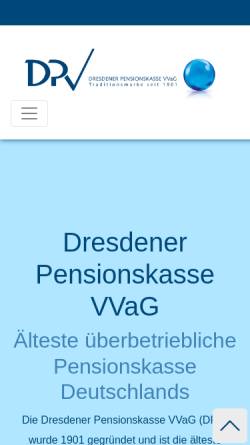 Vorschau der mobilen Webseite dresdener-pensionskasse.de, Dresdener Pensionskasse VVaG
