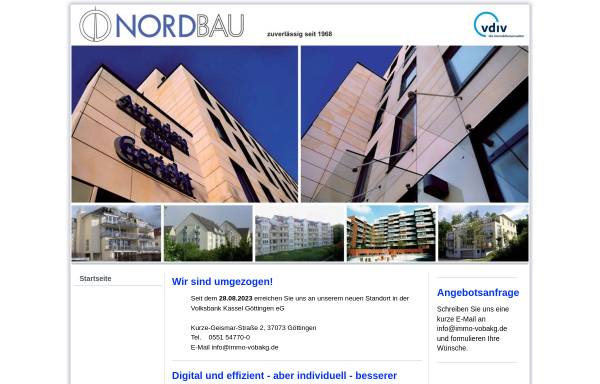 Vorschau von www.nordbau-goettingen.de, Hausverwaltung NORD-BAU GmbH