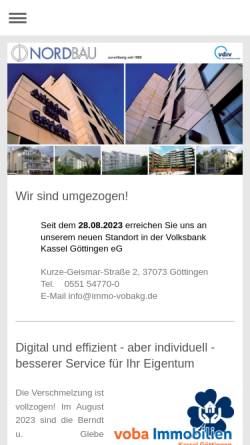 Vorschau der mobilen Webseite www.nordbau-goettingen.de, Hausverwaltung NORD-BAU GmbH