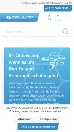 Vorschau der mobilen Webseite www.schuerr.de, Schürr Schuhvertrieb GmbH