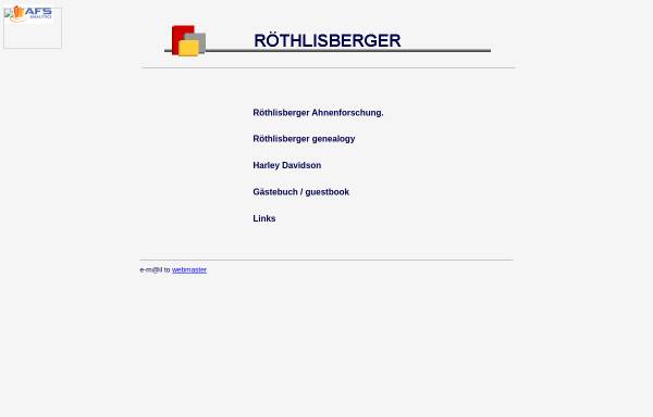 Vorschau von www.roethlisberger.info, Ahnenforschung Röthlisberger aus Langnau i.E.
