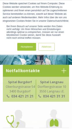 Vorschau der mobilen Webseite www.rs-e.ch, Regionalspital Emmental