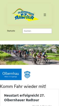 Vorschau der mobilen Webseite www.olbernhauer-radtour.de, Olbernhauer Radtour