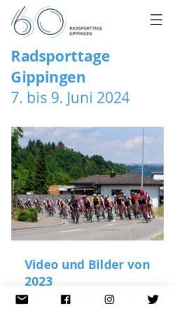 Vorschau der mobilen Webseite www.gippingen.ch, Radsporttage Gippingen