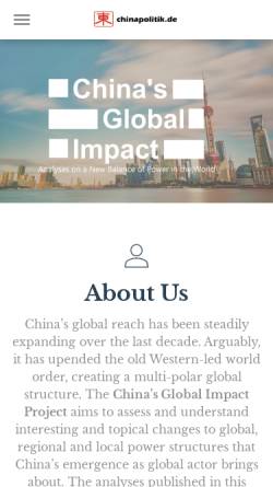 Vorschau der mobilen Webseite www.chinapolitik.de, Politik und Wirtschaft Chinas