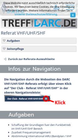 Vorschau der mobilen Webseite www.darc.de, Amateurfunk-Relaislisten des DARC