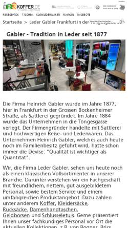 Vorschau der mobilen Webseite www.heinrich-gabler.de, Heinrich Gabler