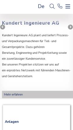 Vorschau der mobilen Webseite www.kundert-ing.ch, Kundert Ingenieure AG