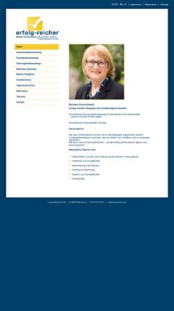 Vorschau der mobilen Webseite www.erfolg-reicher.de, Barbara Konarkowski - Kommunikationstraining für Dienstleister mit Kundenkontakt
