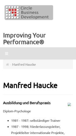 Vorschau der mobilen Webseite www.circlegroup.de, Circle Business Development - Manfred Haucke, Dipl. Psychologe