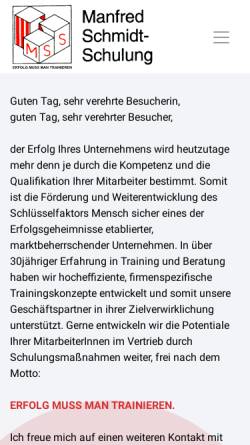 Vorschau der mobilen Webseite www.schmidt-schulung.de, Manfred Schmidt