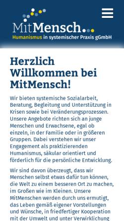 Vorschau der mobilen Webseite www.mitmensch.de, MitMensch! - Dr. Nicole Jeannine Lehmann