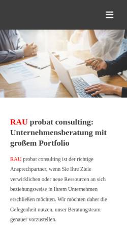 Vorschau der mobilen Webseite www.probat-consulting.eu, RAU Agentur für Marketing und Vertrieb