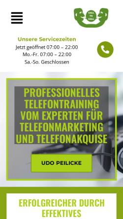 Vorschau der mobilen Webseite www.peilicke-telefontraining.de, Udo Peilicke