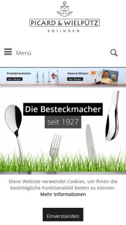 Vorschau der mobilen Webseite www.briefanker.de, Briefanker-Bestecke Picard & Wielpütz GmbH & Co. KG