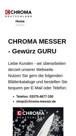 Vorschau der mobilen Webseite www.chroma-messer.de, Kochmesser.de Import GmbH & Co. KG