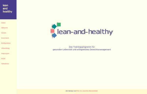 Vorschau von www.lean-and-healthy.de, Lean and Healthy