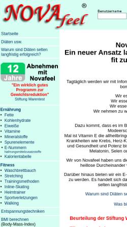 Vorschau der mobilen Webseite novafeel.de, Novafeel