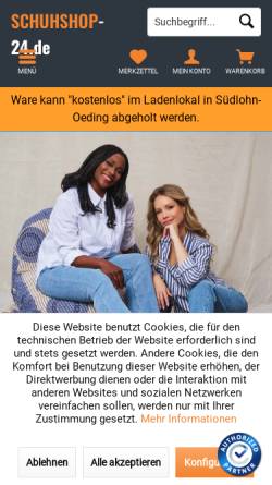 Vorschau der mobilen Webseite schuhshop-24.de, Keizers Schuh Service GmbH