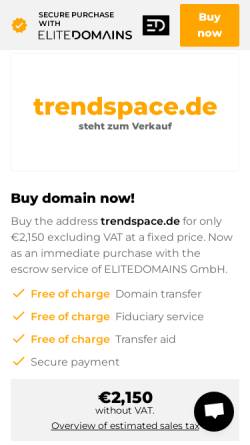 Vorschau der mobilen Webseite trendspace.de, Trendspace