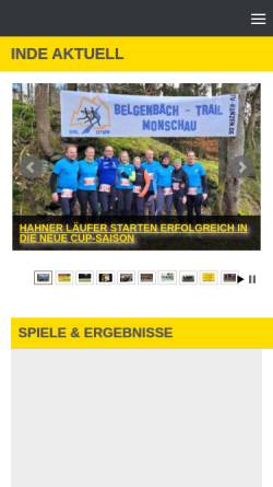 Vorschau der mobilen Webseite www.indehahn.de, FC Inde Hahn
