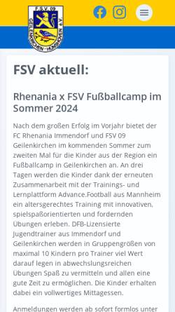 Vorschau der mobilen Webseite www.fsv09.de, FSV 09 Geilenkirchen-Hünshoven - Jugendabteilung