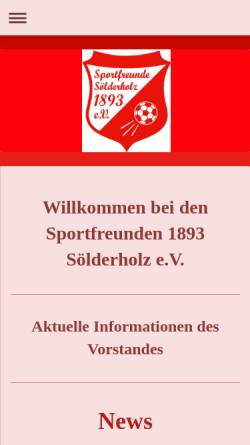Vorschau der mobilen Webseite sf-soelderholz.de, SF Sölderholz 1893 e.V.