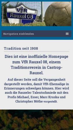 Vorschau der mobilen Webseite www.vfr-rauxel.de, VfR Rauxel 08