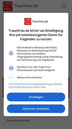 Vorschau der mobilen Webseite www.traumfrau.de, Traumfrau