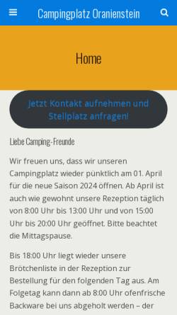 Vorschau der mobilen Webseite www.camping-diez.de, Campingplatz Oranienstein, Diez