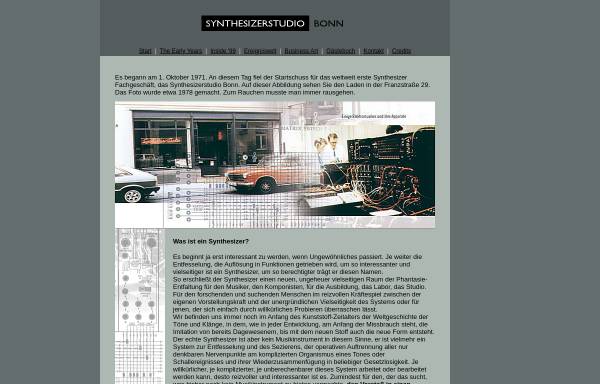 Vorschau von www.elektropolis.de, Die Synthesizerstudio Bonn History