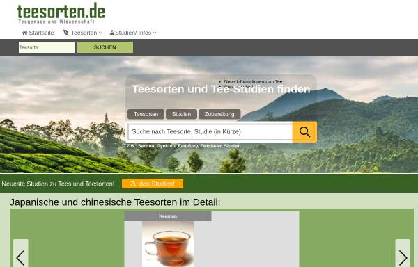 Vorschau von www.teesorten.de, Teesorten.de