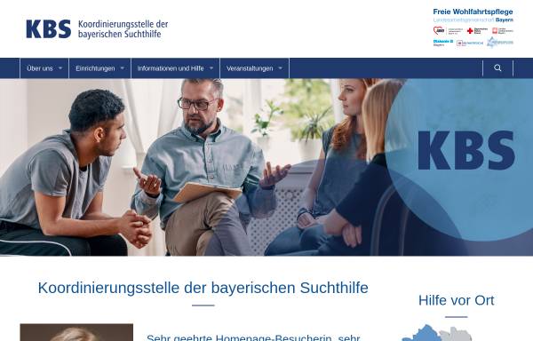 Vorschau von www.kbs-bayern.de, Koordinierungsstelle der bayerischen Suchthilfe