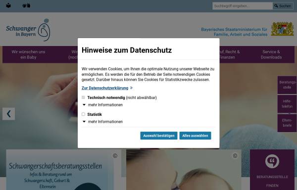 Vorschau von www.schwanger-in-bayern.de, Schwanger in Bayern