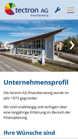 Vorschau der mobilen Webseite www.tectronag.ch, Tectron Finanzberatung AG