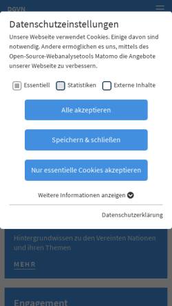 Vorschau der mobilen Webseite dgvn.de, Deutsche Gesellschaft für die Vereinten Nationen e.V.