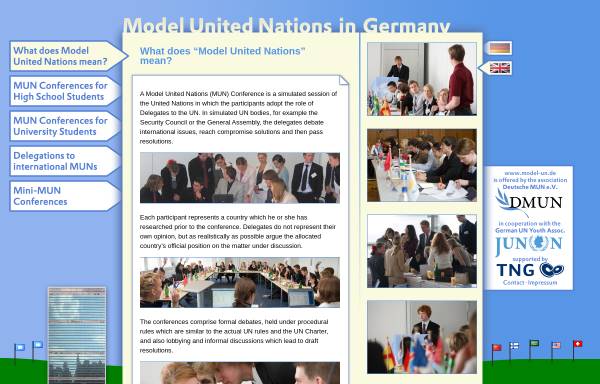 Vorschau von www.model-un.de, Model United Nations in Deutschland