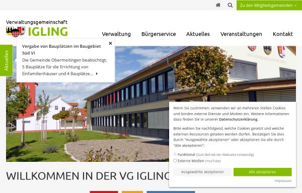 Vorschau von www.vg-igling.de, Verwaltungsgemeinschaft Igling