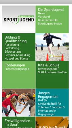 Vorschau der mobilen Webseite www.hamburger-sportjugend.de, Hamburger Sportjugend